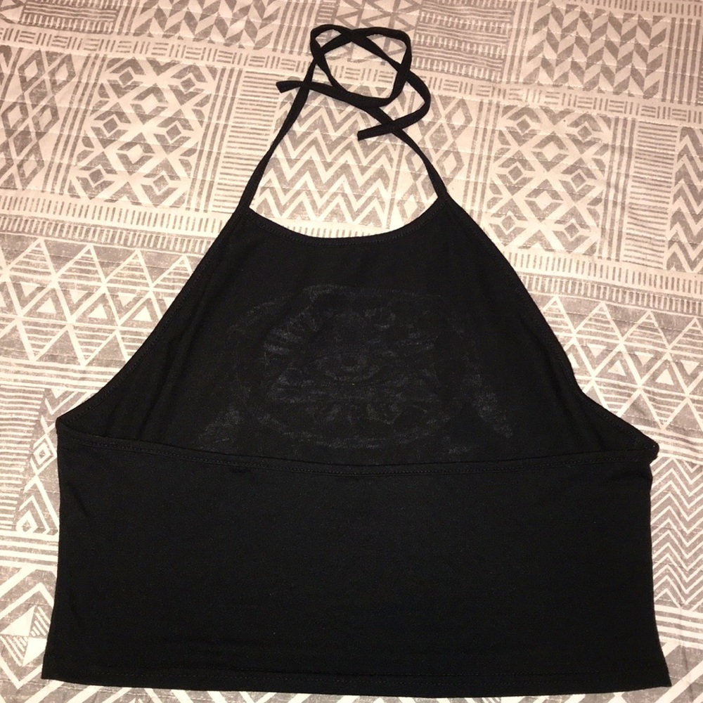 Tie Back Rib-Knit Halter Top - Picture 2 of 3